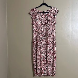 Charter Club Green/Red/Cream Sleeveless Multicolored Sheath Dress Sz 10 Office